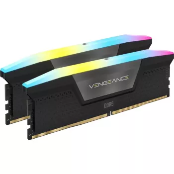 CORSAIR Arbeitsspeicher 32GB DDR5 (2x16GB) DRAM 6200MT/s CL36 Speicherkit Vengeance RGB Schwarz