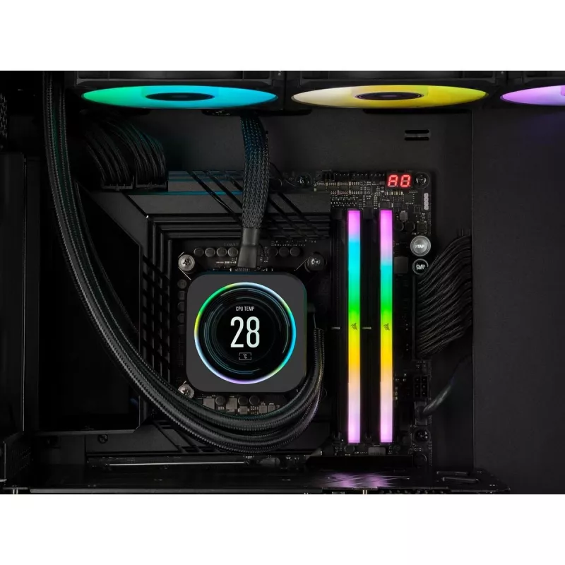 CORSAIR Arbeitsspeicher 32GB DDR5 (2x16GB) DRAM 6200MT/s CL36 Speicherkit Vengeance RGB Schwarz