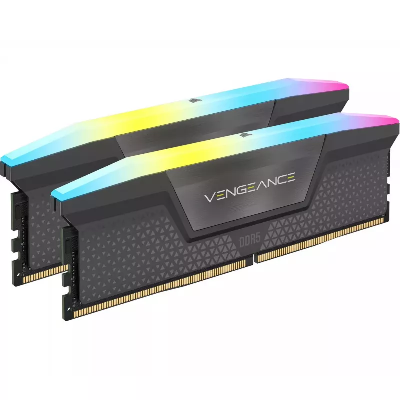 CORSAIR Arbeitsspeicher 32 GB DDR5 (2x16 GB) DRAM 6400 MT/s CL36 Speicherkit Vengeance RGB Schwarz