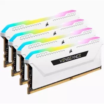 CORSAIR Arbeitsspeicher 64GB DDR4 (4 x 16GB) DRAM 3200MHz C16 Speicherkit Vengeance RGB Pro Sl White