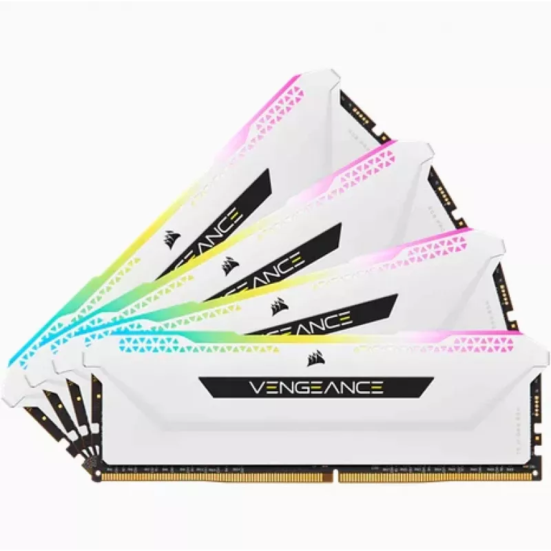 CORSAIR Arbeitsspeicher 64GB DDR4 (4 x 16GB) DRAM 3200MHz C16 Speicherkit Vengeance RGB Pro Sl White