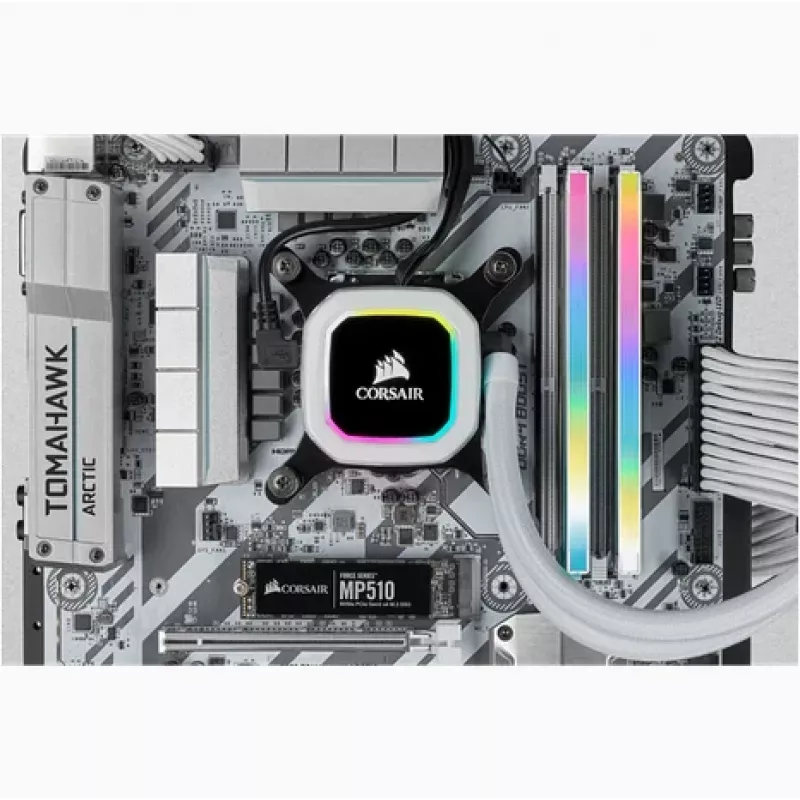 CORSAIR Arbeitsspeicher 64GB DDR4 (4 x 16GB) DRAM 3200MHz C16 Speicherkit Vengeance RGB Pro Sl White