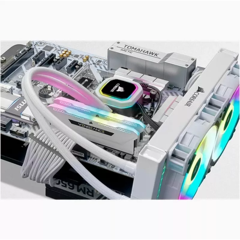 CORSAIR Arbeitsspeicher 64GB DDR4 (4 x 16GB) DRAM 3200MHz C16 Speicherkit Vengeance RGB Pro Sl White