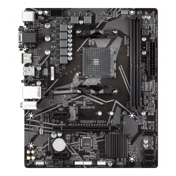 GIGABYTE A520M S2H Motherboard - Unterstützt AMD Ryzen 5000 Serie AM4 CPUs, 4+3 Phasen Pure Digital VRM, bis zu 5100MHz DDR4 (OC), PCIe 3.0 x4 M.2, GbE LAN, USB 3.2 Gen 1