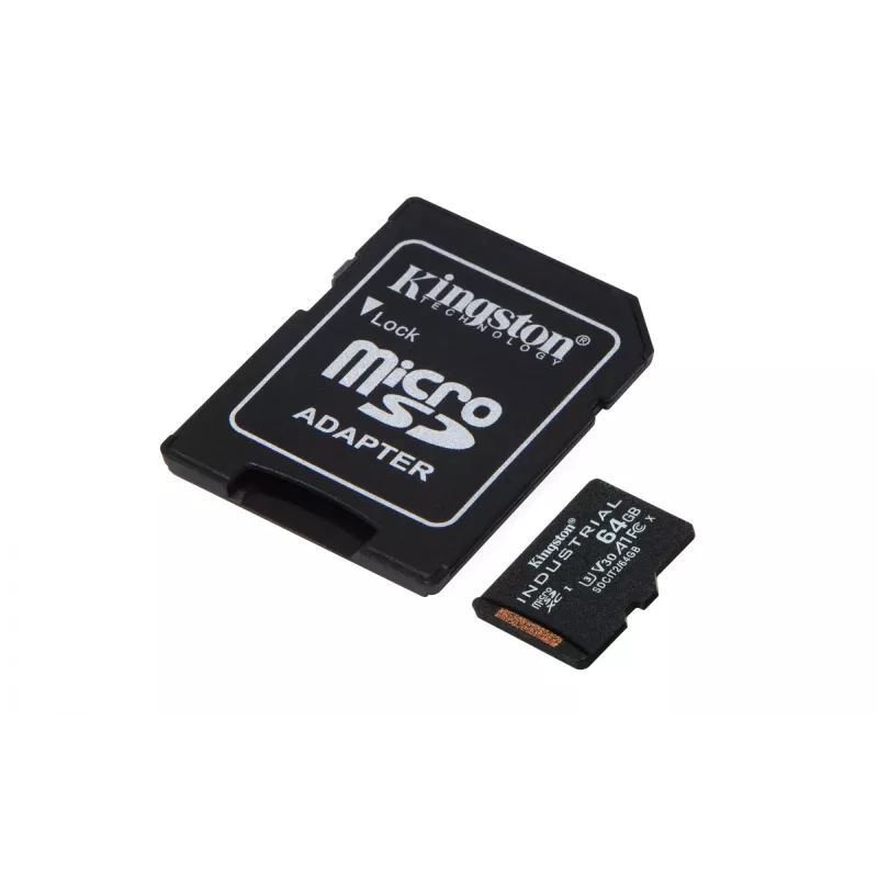 Kingston Technology 64 GB microSDXC Industrial C10 A1 pSLC Karte + SD-Adapter