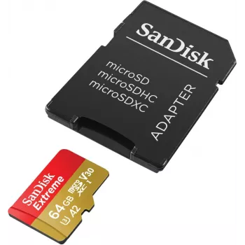 WESTERN DIGITAL Extreme microSDXC 64GB SD-Adapter Action-Cams und Drohnen 170MB/s 80MB/s A2 C10 V30 UHS-I U3