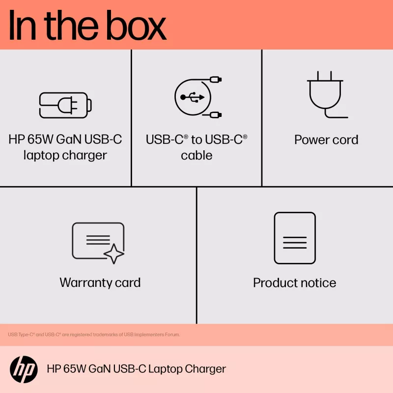 HP 65 W GaN USB-C Laptop-Ladegerät