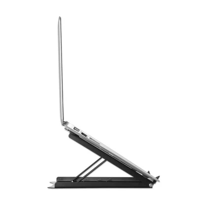 Manhattan Laptop- und Tablet-Ständer, verstellbar (5 Positionen), geeignet für alle Tablets und Laptops bis 15,6 Zoll, tragbar und leicht, Stahl, schwarz, lebenslange Garantie