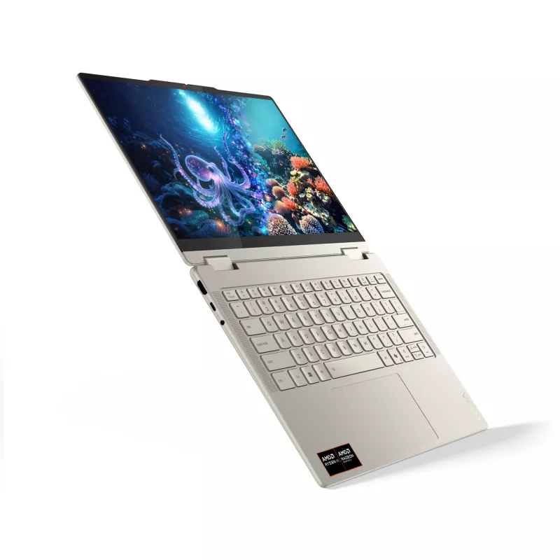 Lenovo Yoga 7 2-in-1 14AKP10 Copilot+ PC AMD Ryzen™ AI 7 350 Hybrid (2-in-1) 35,6 cm (14 Zoll) Touchscreen 2.8K 16 GB LPDDR5x-SDRAM 1 TB SSD Wi-Fi 7 (802.11be) Windows 11 Home Deutsch Grau