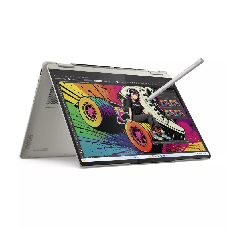 Lenovo Yoga 7 2-in-1 14AKP10 Copilot+ PC AMD Ryzen™ AI 7 350 Hybrid (2-in-1) 35,6 cm (14 Zoll) Touchscreen 2.8K 16 GB LPDDR5x-SDRAM 1 TB SSD Wi-Fi 7 (802.11be) Windows 11 Home Deutsch Grau