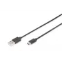 DIGITUS ASSMANN USB Typ-C Verbindungskabel, Typ C auf A M/M, 1m 3A, 480MB, Version 2.0, schwarz