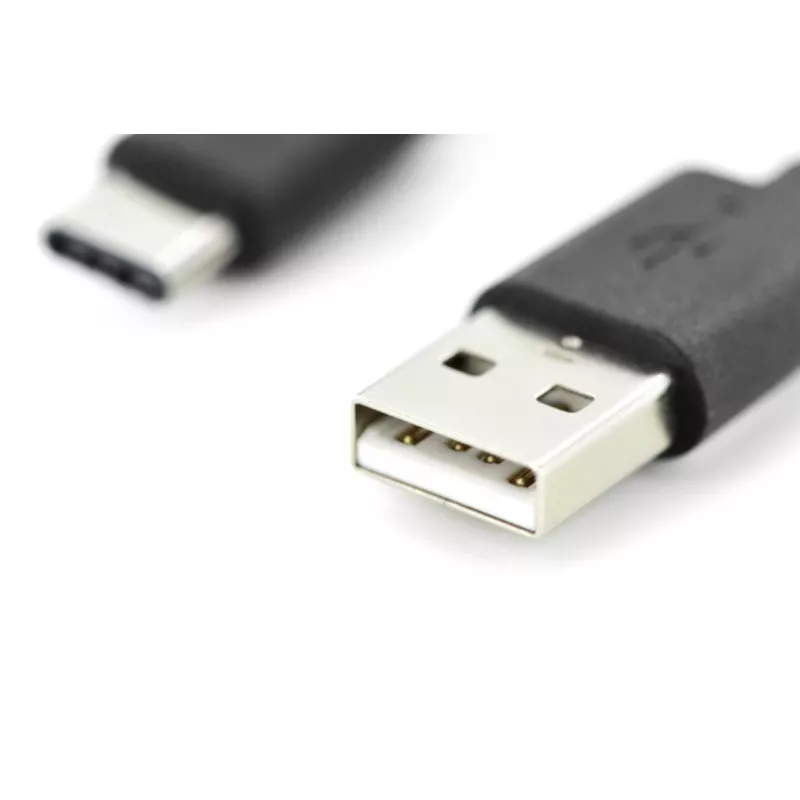 DIGITUS ASSMANN USB Typ-C Verbindungskabel, Typ C auf A M/M, 1m 3A, 480MB, Version 2.0, schwarz