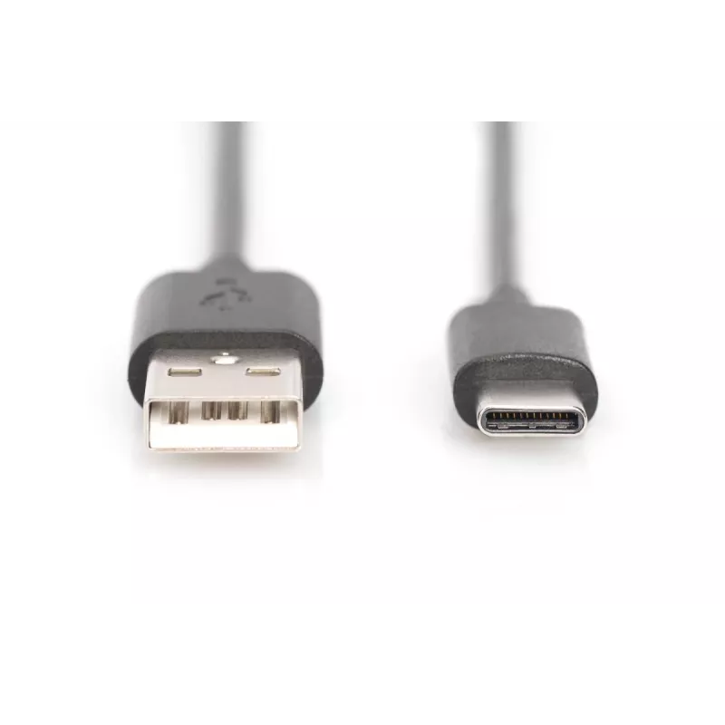 DIGITUS ASSMANN USB Typ-C Verbindungskabel, Typ C auf A M/M, 1m 3A, 480MB, Version 2.0, schwarz