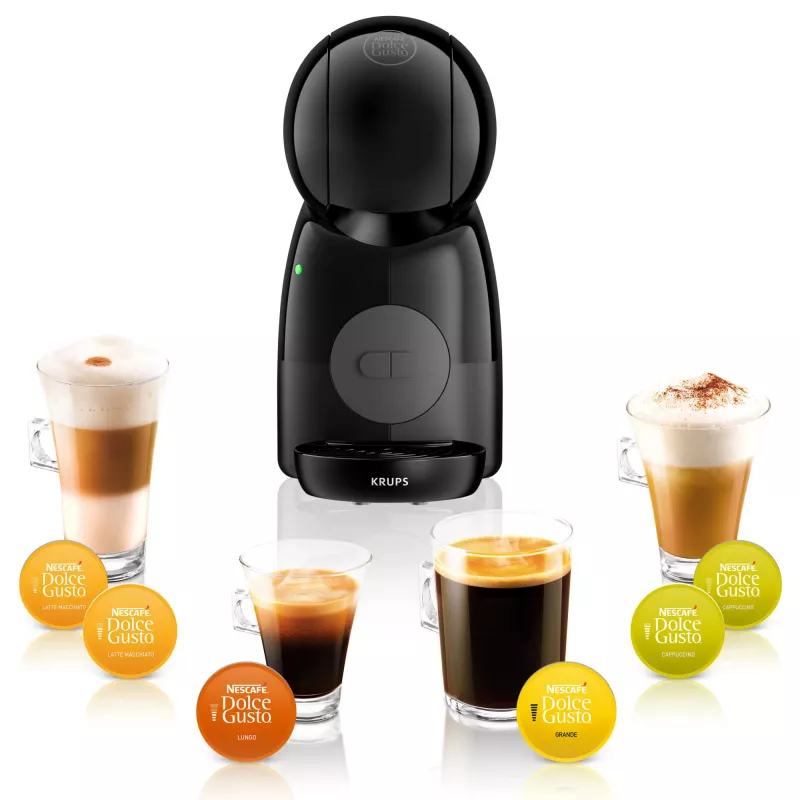 Espressomaschine KRUPS Piccolo XS KP1A3B, 0,8 l Wassertank, Dolce Gusto Kapseln, 1600 W, Arbeitsplatte, schwarz