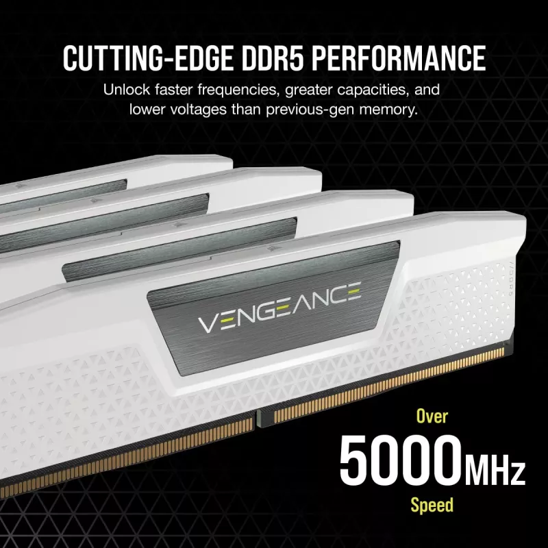 CORSAIR Memory 32GB (2x16GB) DDR5 DRAM 6000MT/s CL36 AMD Expo & Intel XMP Memory Kit Vengeance Weiß