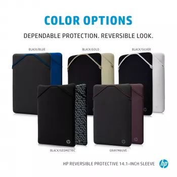 HP Reversible Protective 14,1-Zoll Silber Laptop-Hülle, Sleeve-Tasche, 160 g