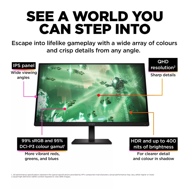 OMEN by HP 27 Zoll QHD 165Hz Gaming Monitor - OMEN 27q