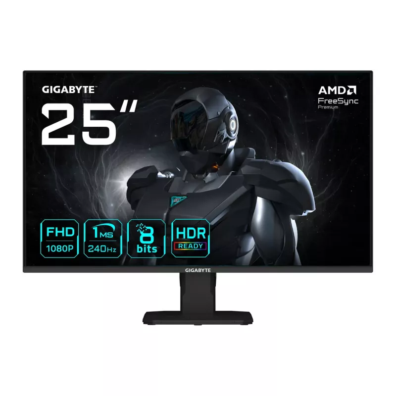 GIGABYTE GS25F2A 25 Zoll FHD Gaming Monitor - 1920 x 1080, 240Hz, 1ms, 300 cd/m², Display HDR 10, HDMI 2.0, Displayport 1.4