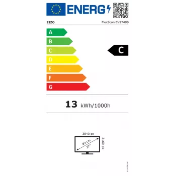EIZO FlexScan EV2740S-BK Computer-Monitor 68,6 cm (27 Zoll) 3840 x 2160 Pixel 4K Ultra HD LCD Schwarz