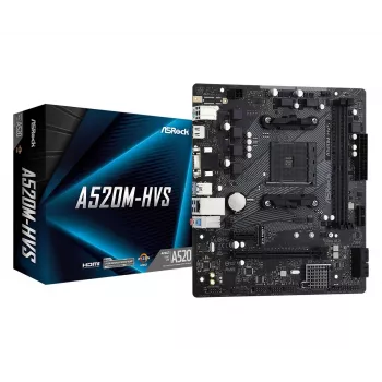 ASRock Motherboard A520M-HVS AM4 AMD A520 2 X DDR4 USB 3.2 SATA 3 7.1ch HD Audio mATX