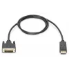 DIGITUS DisplayPort-Adapterkabel, DP - DVI (24+1) M/M, 2 m mit Verriegelung, DP 1.2 kompatibel, CE Schwarz