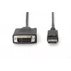 DIGITUS DisplayPort-Adapterkabel, DP - DVI (24+1) M/M, 2 m mit Verriegelung, DP 1.2 kompatibel, CE Schwarz
