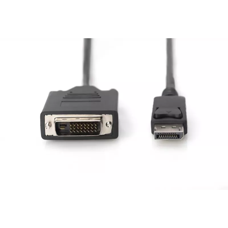 DIGITUS DisplayPort-Adapterkabel, DP - DVI (24+1) M/M, 2 m mit Verriegelung, DP 1.2 kompatibel, CE Schwarz