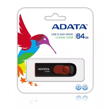 ADATA C008 64 GB USB-Stick USB Typ-A 2.0 Schwarz, Rot