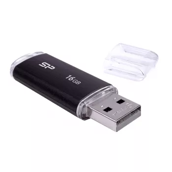 SILICON POWER Ultima U02 - 16GB USB-Stick - USB 2.0 - Schwarz (moq-30)
