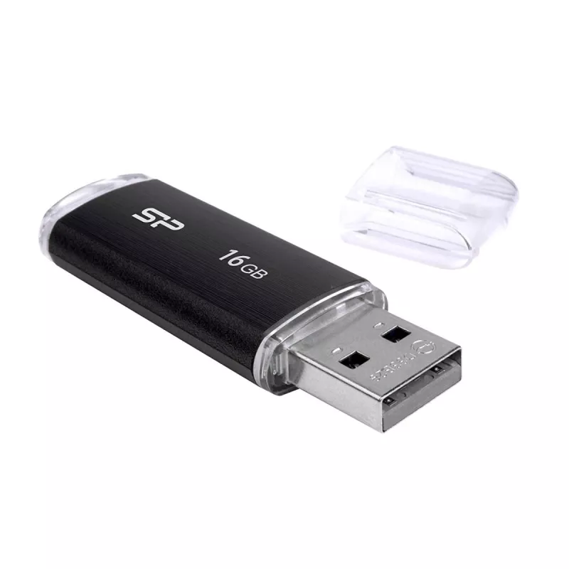SILICON POWER Ultima U02 - 16GB USB-Stick - USB 2.0 - Schwarz (moq-30)