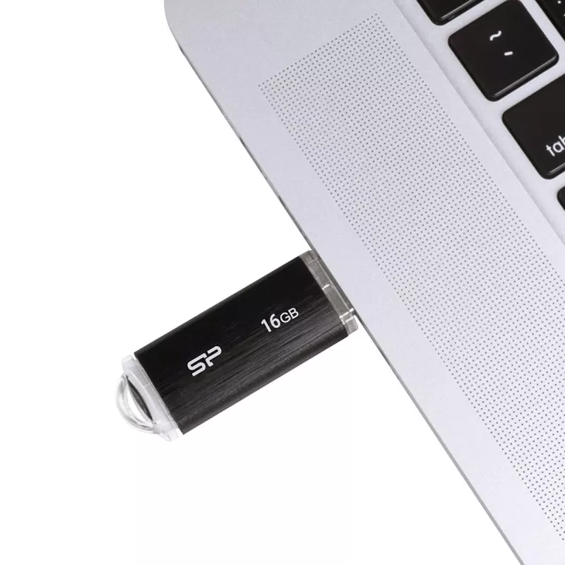 SILICON POWER Ultima U02 - 16GB USB-Stick - USB 2.0 - Schwarz (moq-30)