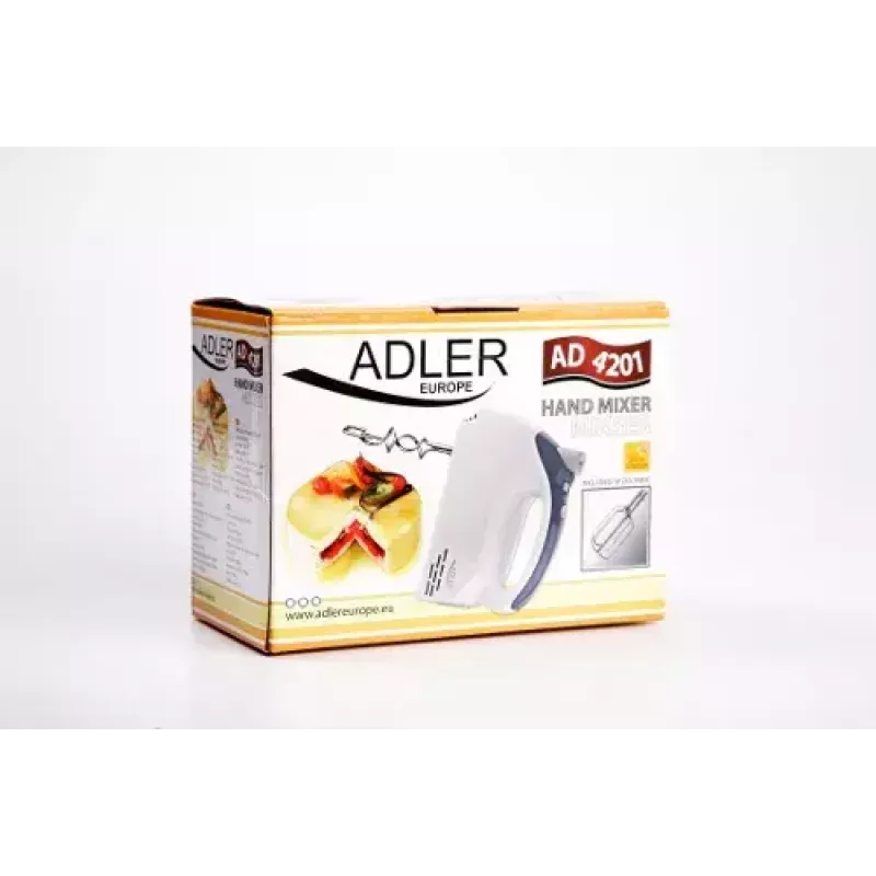 Handmixer Adler AD 4201 g — 300 W, 1 kg, grau/weiß