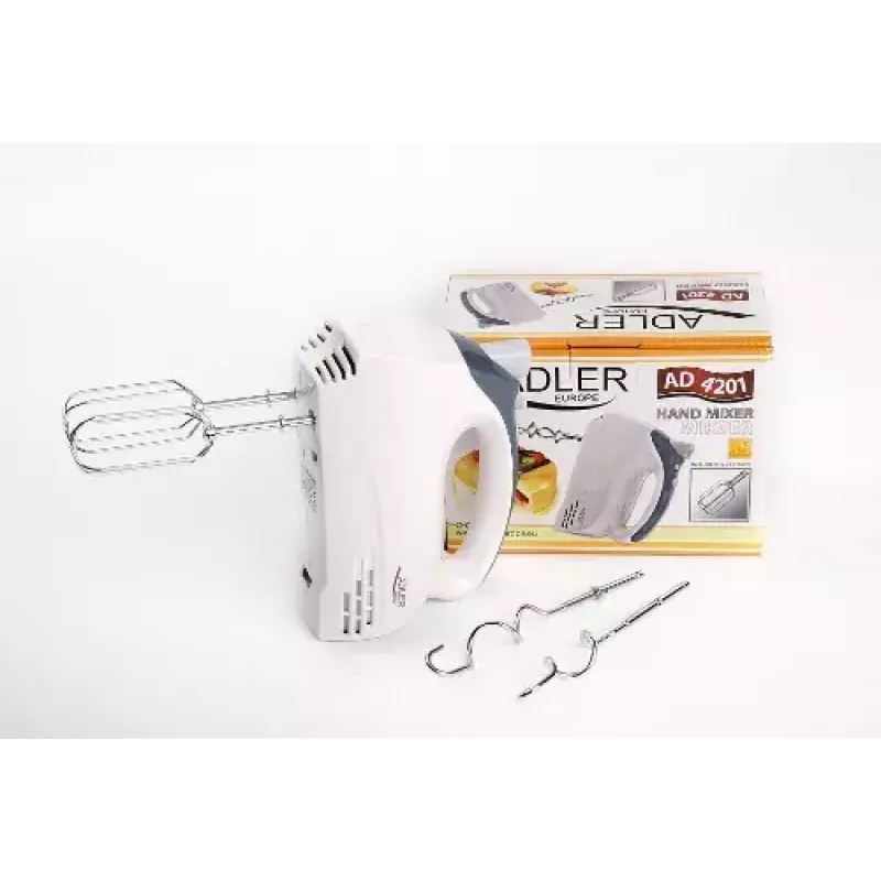 Handmixer Adler AD 4201 g — 300 W, 1 kg, grau/weiß