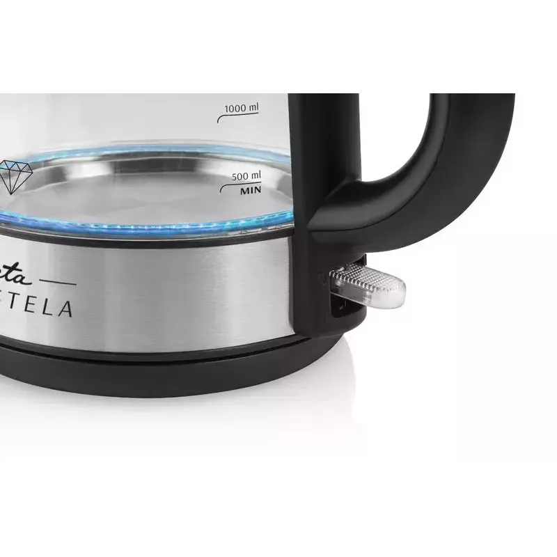 Elektrischer Wasserkocher Eta 1,7 L 2200 W Schwarz Edelstahl Transparent