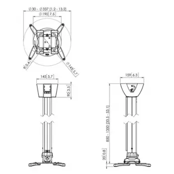 Vogel's PPC 1585 Projektor-Deckenhalterung, Weiß