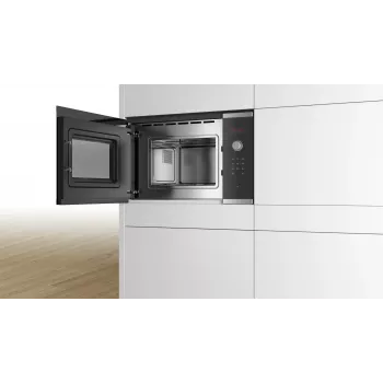 Bosch Serie 4 BFL523MS0 Mikrowelle Schwarz, Edelstahl Solo-Mikrowelle Einbau 20 L 800 W