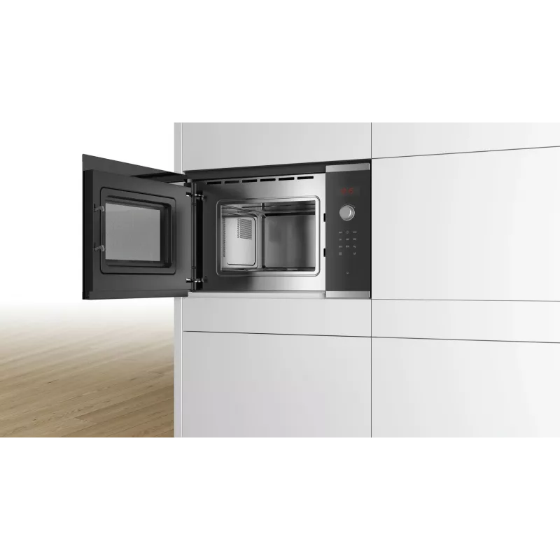 Bosch Serie 4 BFL523MS0 Mikrowelle Schwarz, Edelstahl Solo-Mikrowelle Einbau 20 L 800 W