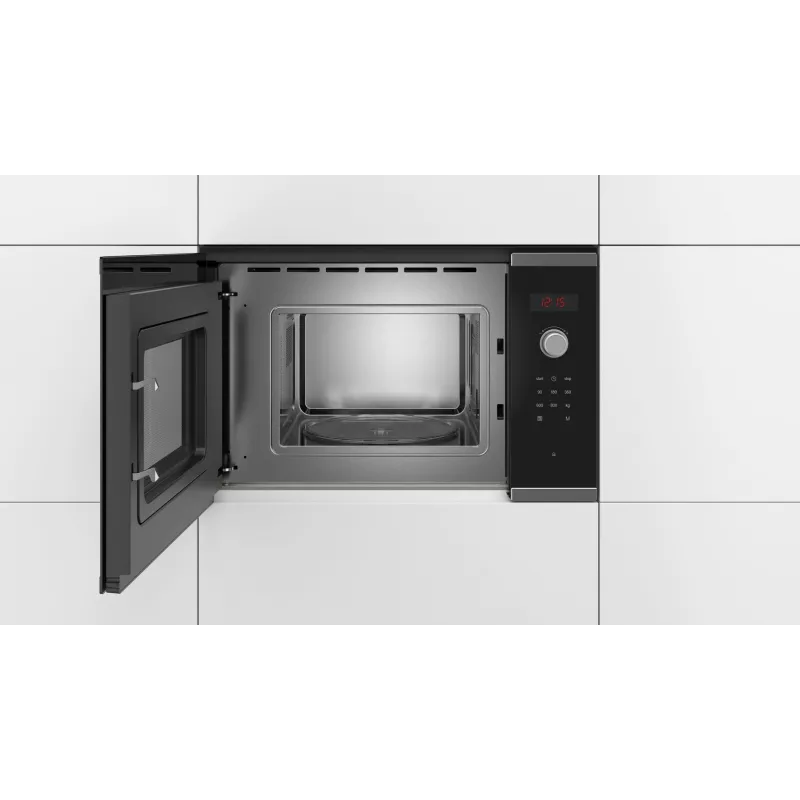 Bosch Serie 4 BFL523MS0 Mikrowelle Schwarz, Edelstahl Solo-Mikrowelle Einbau 20 L 800 W