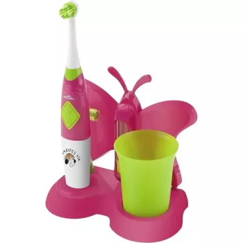 Rotierende elektrische Kinderzahnbürste ETA Eta Batterie AAA 1 Griff 1 Bürstenkopf rosa 145×80×215 mm