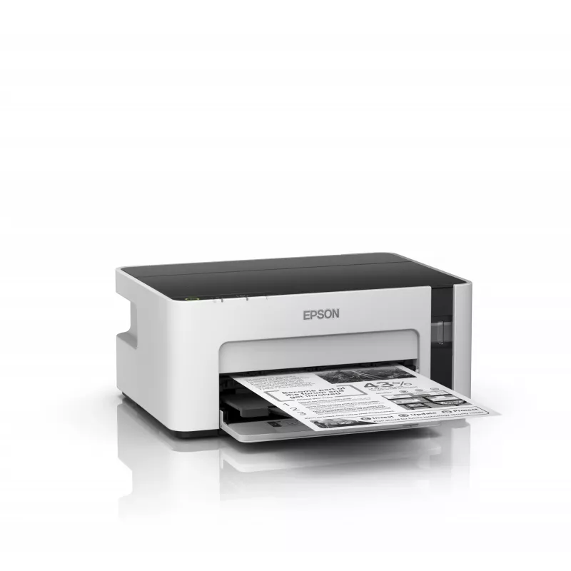 Tintenstrahldrucker Epson EcoTank ET‑M1100 — monochrom, A4, 32 ppm, 1440×720 dpi, integrierter Tintentank, USB 2.0, grau/schwarz
