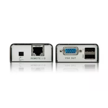 ATEN MINI USB VGA KVM Extender (100 m), Sender & Empfänger, Kabelgebunden, 100 m, Cat5, 1920 x 1200 Pixel, Schwarz