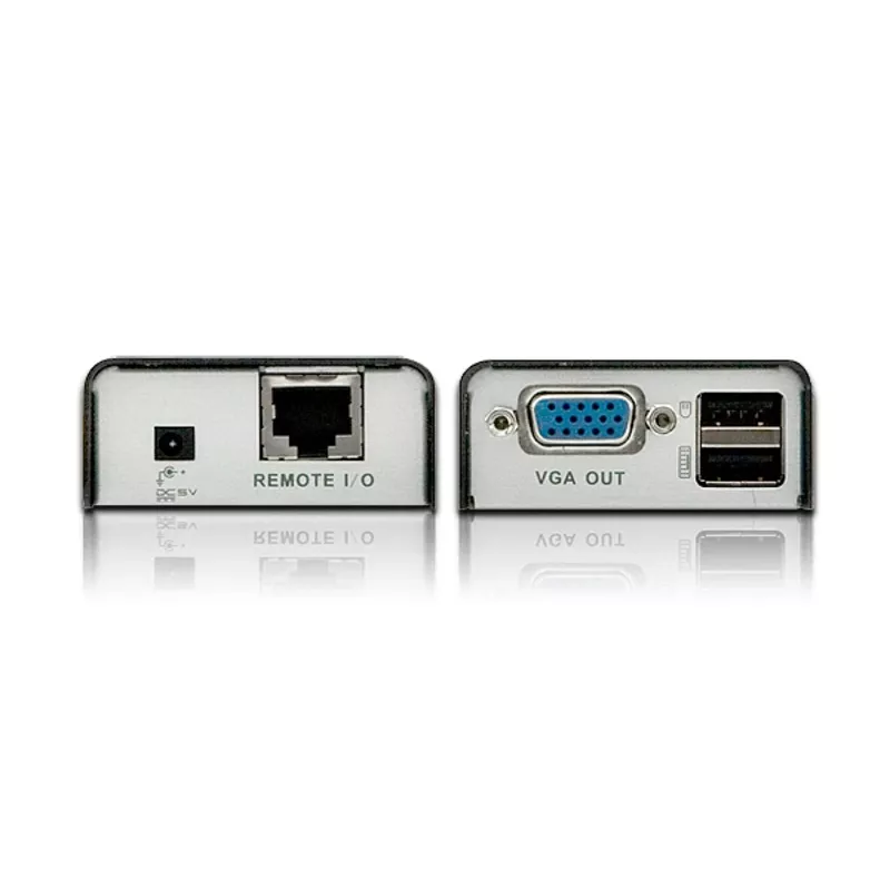 ATEN MINI USB VGA KVM Extender (100 m), Sender & Empfänger, Kabelgebunden, 100 m, Cat5, 1920 x 1200 Pixel, Schwarz