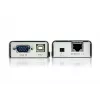 ATEN MINI USB VGA KVM Extender (100 m), Sender & Empfänger, Kabelgebunden, 100 m, Cat5, 1920 x 1200 Pixel, Schwarz