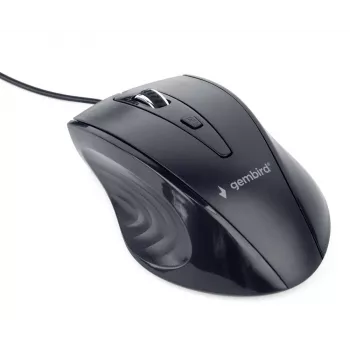 GEMBIRD USB optische Rechtshänder-Maus MUS-4B-02 — 1200 DPI, 4 Tasten, kabelgebunden, schwarz