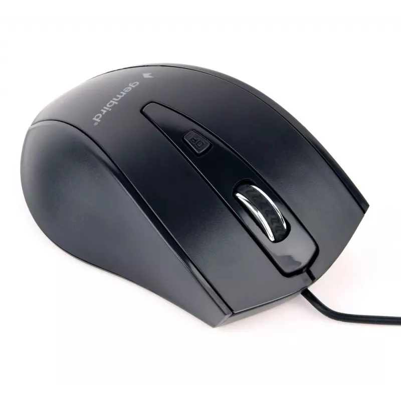 GEMBIRD USB optische Rechtshänder-Maus MUS-4B-02 — 1200 DPI, 4 Tasten, kabelgebunden, schwarz
