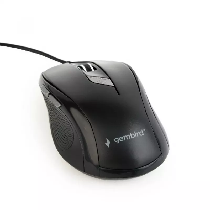 Optische Maus GEMBIRD MUS-6B-01 – 6 Tasten, Scrollrad, USB, Schwarz