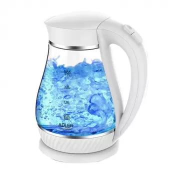 Elektrischer Wasserkocher Adler 1,7 L 2200 W – Glasgehäuse, Wasserstandsanzeige, 360°-Basis, automatische Abschaltung