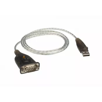 ATEN USB 2.0 auf RS-232 Adapter (100 cm), Schwarz, Metallic, 1 m, USB Typ-A, DB-9, Stecker, Stecker