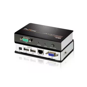 ATEN USB VGA KVM Extender (150m), Sender & Empfänger, Kabelgebunden, 150 m, Cat5e, 1920 x 1200, 1600 x 1200, 1280 x 1024, Schwarz, Grau