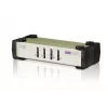 ATEN 4-Port USB - PS/2 VGA KVM Switch (KVM Kabel enthalten), 2048 x 1536 Pixel, QXGA, 0,45 W, Schwarz, Grau